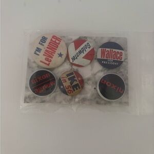 Vintage Political Campaign Buttons Set 1950s - 1970s Memorabilia